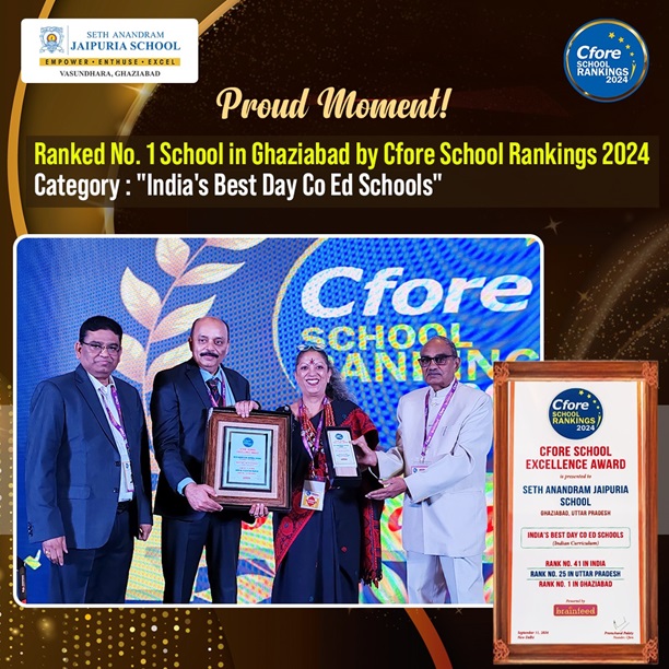 Top-Ranked No. 1 in Ghaziabad for 'India's Best Day Co-Ed Schools' by Cfore School Rankings 2024 Top-Ranked No. 1 in Ghaziabad for 'India's Best Day Co-Ed Schools' by Cfore School Rankings 2024